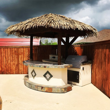 Island Bar Natural to Synthetic thatch replacement