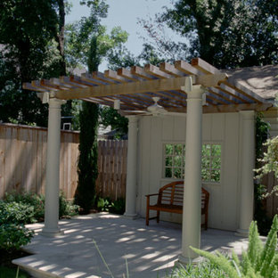 Example of a small classic backyard concrete paver patio design in Houston