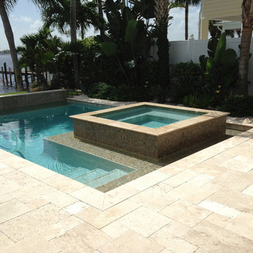Ivory Travertine Natural Stone Tiles and Pool Pavers