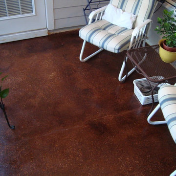 Jackson exposed aggregate, acid stained porch