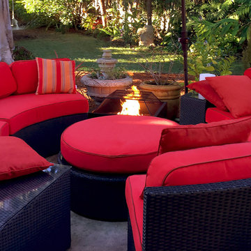 Jockey Red Round Outdoor Sectional Cushions