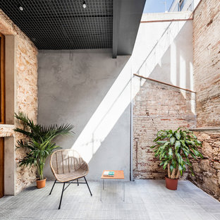 Foto de patio contemporáneo, pequeño, en patio trasero y anexo de casas