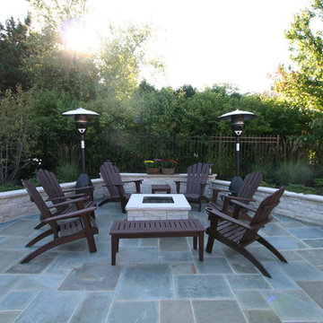 Lake Forest, IL Blue-Stone Patio with Fire Pit