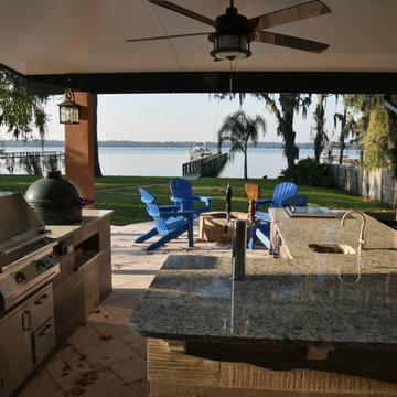 Lakeside outdoor kitchen.