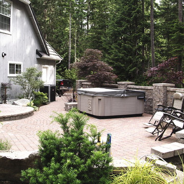 Landscaped Courtyard with Pavers and Hot Tub
