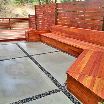 Large Concrete Paver Patio & Wood Patio