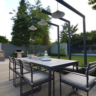 Large modern family garden for entertaining and play