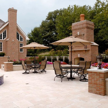 Large Outdoor Fireplace