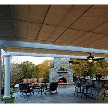Large Span Pergola Wide View with Canopy
