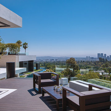 Laurel Way Beverly Hills luxury home terrace with views