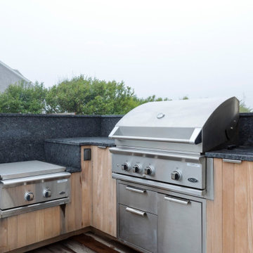Leathered Steel Grey Granite Outdoor Kitchen