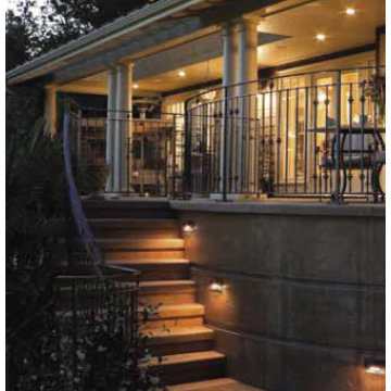 LED Step Lights on Exterior Luxury Patio Steps