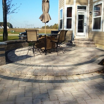 Lewis Center two tier patio and fire pit wall