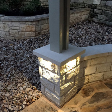 Limestone column w/ lighting