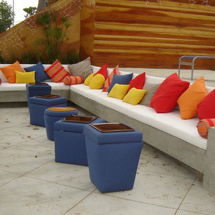 Example of a mid-sized trendy concrete patio design in Los Angeles with no cover