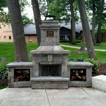 Local College Outdoor Ampitheater and Fireplace
