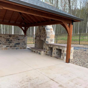 London Natural Thin Stone Veneer Fireplace Outdoor Living