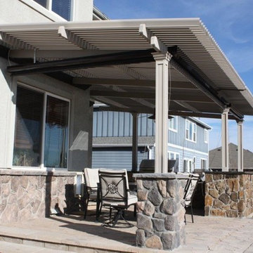 Louvered Roof Patio Cover with Sun Screen