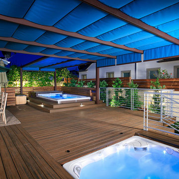Luxurious Deck Design with Two Custom Spas