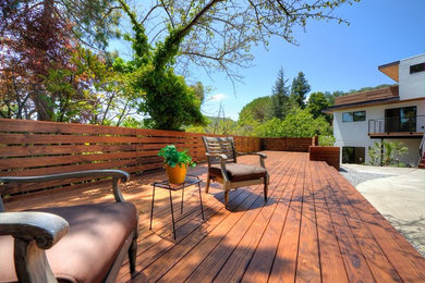 Large minimalist backyard patio photo in San Diego with decking and no cover