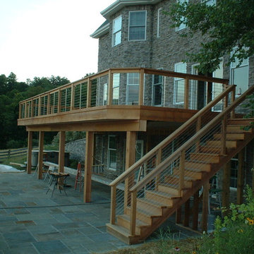Maryland Country Home Rustic/Modern Cable Railing