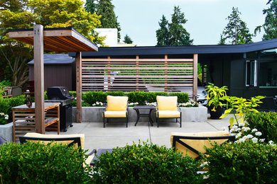 Inspiration for a contemporary backyard concrete patio remodel in Seattle