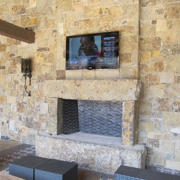 Mediterranean Patio with Outdoor TVs