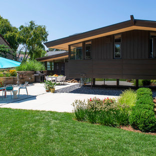 Inspiration for a mid-sized 1960s backyard concrete patio remodel in Milwaukee