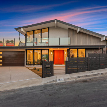 Mid Century Modern Home with Orange Door