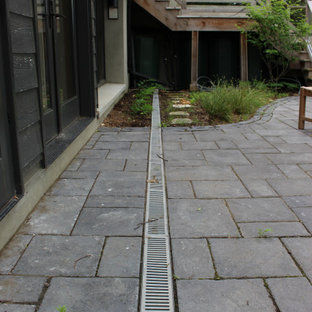 Foto di un ampio patio o portico moderno dietro casa