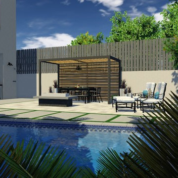 Modern Backyard | Lap Pool and Custom Pergola