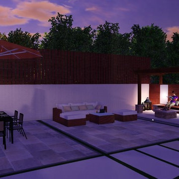 Modern Backyard | Lap Pool and Custom Pergola