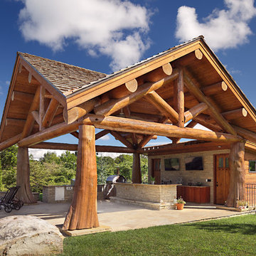 Modern Day Log Cabin - The Bowling Green Residence - Outdoor Living Structure