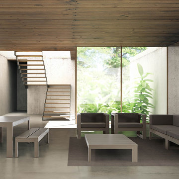 Modern Interior Courtyard, Patio and Pool Furniture Design