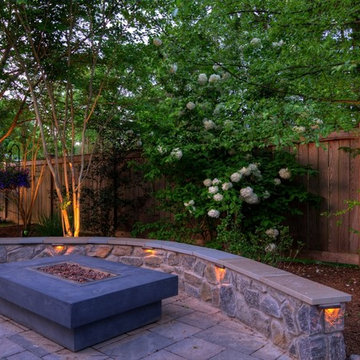 Mount Vernon Patio with Grill, Fire Table & Sitting Wall