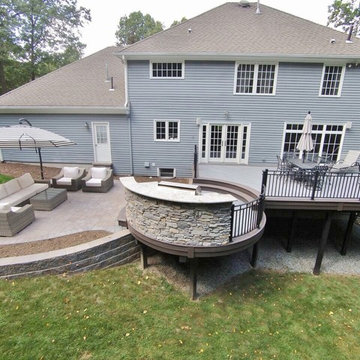 Multi Level Deck and Patio Creates a Seamless Flow Over in Towaco, NJ