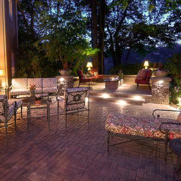 Multi-level patio and lightscaping
