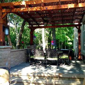 Multi-Level Patio with Fire Pit & Pergola in Libertyville, IL