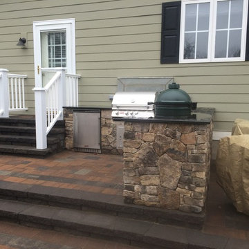 Multi-level Patio with Fire Pit and Seat Wall