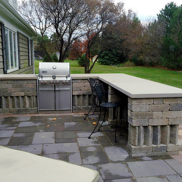 Multi-Level Patio with Outdoor Kitchen & Fire Pit in Kildeer, IL