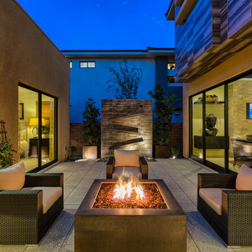 Multi-level Pool & Spa w/ Cascading Water, Fire Pit Lounge & Courtyard Fire Pit