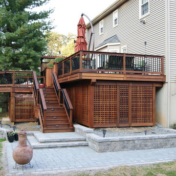 Multilevel Ipe Deck w/stone inlay Randolph NJ