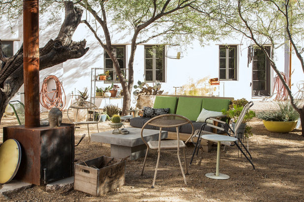 Eclectic Patio by Margot Hartford Photography