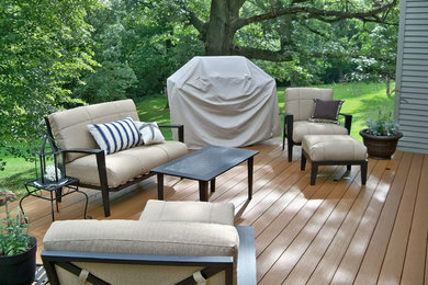 Inspiration for a backyard patio remodel in Chicago with decking and no cover