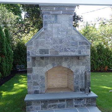 Nantucket Natural Stone Veneer Outdoor Fireplace