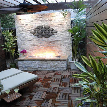 Natural Outdoor Fireplace Patio