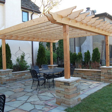 Natural stone patio & walls