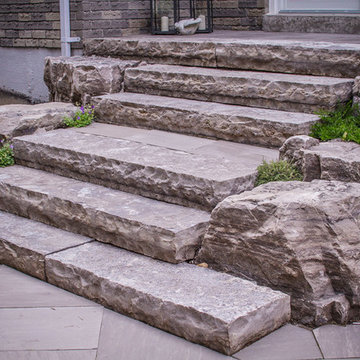 Natural stone stairs and armour stone