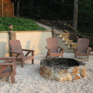 new firepit adjoining patio