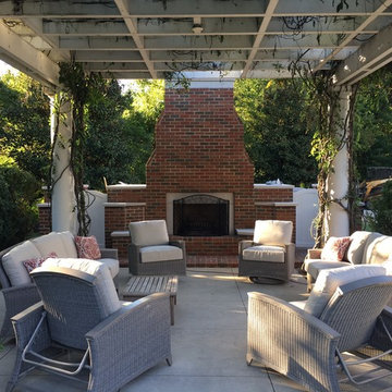 New Outdoor Fireplace and Wall